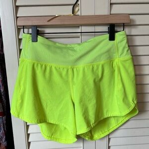 Lululemon Highlight Yellow 4-inch Speed Up Shorts - Size 4